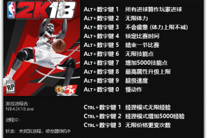 《NBA 2K18》v1.0 十二项修改器免费无毒下载使用风灵月影版