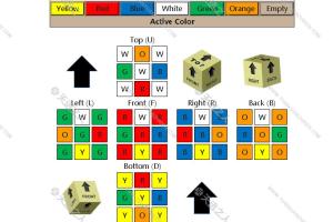 在线魔方解法教程-Rubik Solve-选择色块后会生成详细步骤
