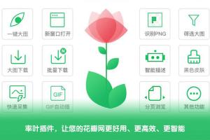 率叶插件一键看花瓣网原图、批量下载画板、批量采集、一键大图,新窗口打开、识别png、筛选大图……