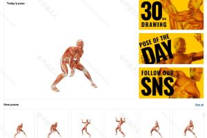 速写必备3D版人体肌肉姿势模型-POSEMANIACS-无死角自由旋转角度,自定义光线设置