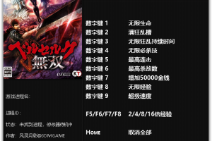 《剑风传奇无双》v1.0十项修改器 免费无毒下载使用风灵月影版