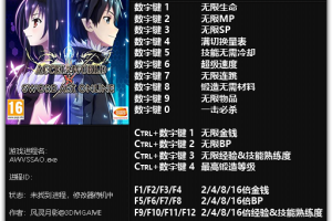 《加速世界VS刀剑神域》v1.0十七项修改器 免费无毒下载使用风灵月影版