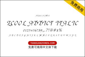 【ZCOOL Addict Italic】免费可商用字体下载