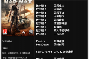 《疯狂麦克斯》v1.0-v20180430十二项修改器 免费无毒下载使用风灵月影版
